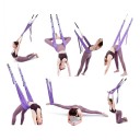 Cinto de yoga para portas 150 x 68 cm faixa elástica com alças ajustáveis e dupla fixação para alongamento das costas e pernas em fitness 5