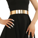 Cinto metálico clássico para a cintura Cadeia elegante com fecho ajustável Acessório de moda estiloso para vestidos, saias e túnicas 3