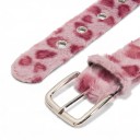 Cinto peludo com padrão de leopardo Fivela metálica com pino Comprimento 103 cm Largura 3,8 cm Pele sintética Estilo Y2K Para jeans e calças 5