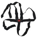 Cintos de segurança de cinco pontos para criança na cadeira Cintas pretas ajustáveis de nylon Fivela central com botão Dimensões da cinta 45 x 2,5 cm 1