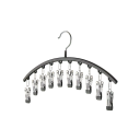 Cintre de rangement pour garde-robe 2 pièces avec 10 pinces Longueur 37 cm Organisateur de vêtements Support pratique pour foulards, rubans 2