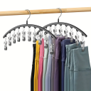 Cintre de rangement pour garde-robe 2 pièces avec 10 pinces Longueur 37 cm Organisateur de vêtements Support pratique pour foulards, rubans 1