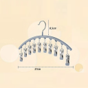 Cintre de rangement pour garde-robe 2 pièces avec 10 pinces Longueur 37 cm Organisateur de vêtements Support pratique pour foulards, rubans 4