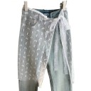 Cintura avvolgente in tulle pizzo 74 x 55 cm Gonna trasparente con motivo farfalle Sovrapposizione sopra i pantaloni Accessorio elegante 2