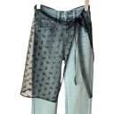 Cintura avvolgente in tulle pizzo 74 x 55 cm Gonna trasparente con motivo farfalle Sovrapposizione sopra i pantaloni Accessorio elegante 1