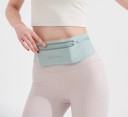 Cintura da corsa sportiva con due tasche e apertura per auricolari, zip per cellulare, corsa, escursionismo, ciclismo, leggera e comoda 1