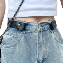 Cintura elastica regolabile senza fibbia Cintura nascosta per un comodo indossamento nei pantaloni Cintura in denim per passanti Cintura elastica senza cuciture 3