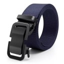 Cintura in nylon da uomo 120 x 3,5 cm Cintura regolabile rigida con fibbia metallica automatica Stile sportivo all'aperto Leggera 3
