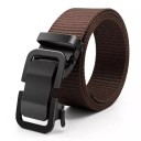 Cintura in nylon da uomo 120 x 3,5 cm Cintura regolabile rigida con fibbia metallica automatica Stile sportivo all'aperto Leggera 4
