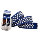 Cintura in pelle da donna con strass 1