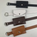 Cintura in pelle da donna con tasca 1