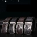 Cintura in pelle da uomo con coccodrillo L428 2