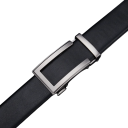 Cintura nera da uomo in pelle con fibbia automatica Elegante accessorio di moda in vera pelle Lunghezza regolabile Adatta per abito o per uso quotidiano 2