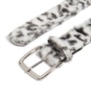 Cintura pelosa con motivo leopardato Fibbia metallica con punta Lunghezza 103 cm Larghezza 3,8 cm Pelliccia artificiale Stile Y2K Per jeans 4