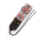 Cintura per chitarra ricamata regolabile con fibbie in metallo Resistente e comoda tracolla per chitarre acustiche ed elettriche Design 3