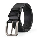 Cinturón de hombre fabricado en piel sintética resistente con hebilla de metal Ancho 3,8 cm Cinturón de pantalón elegante Cinturón 1