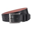 Cinturón de hombre negro de piel auténtica de 3,8 cm. Elegante cinturón de piel para pantalón con hebilla clásica de metal. Accesorio elegante para uso diario y formal. 5