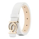 Cinturón de moda para mujer 105 x 2,3 cm Piel sintética Cinturón elegante con hebilla dorada Accesorio elegante para vestidos y pantalones Moda femenina moderna 2