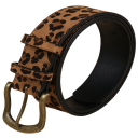 Cinturón de moda para mujer 105 x 3,7 cm con hebilla de metal Piel sintética Estampado de leopardo Accesorio elegante para vestidos, vaqueros 1