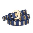 Cinturón de mujer Grunge Punk fabricado en piel sintética, ancho 2,3 cm con hebilla metálica de 4 cm. Cinturón fino y elegante. Accesorio de moda para vestidos, pantalones, faldas. 3