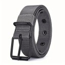 Cinturón de nailon para hombre 118 x 3,4 cm Correa de lona duradera con hebilla de metal Estilo táctico militar Cinturón ajustable 4