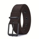 Cinturón de nailon para hombre 118 x 3,4 cm Correa de lona duradera con hebilla de metal Estilo táctico militar Cinturón ajustable 5