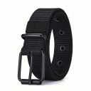 Cinturón de nailon para hombre 118 x 3,4 cm Correa de lona duradera con hebilla de metal Estilo táctico militar Cinturón ajustable para uso diario 4