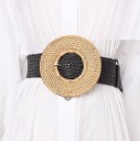 Cinturón de paja para mujer con hebilla grande 5