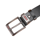 Cinturón de piel auténtica para hombre Ancho 3,8 cm Cinturón elegante con hebilla de metal Cinturón de piel ajustable Estilo clásico 4