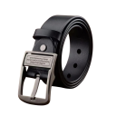 Cinturón de piel auténtica para hombre Ancho 3,8 cm Elegante cinturón con hebilla de aleación Accesorio de moda de alta calidad para traje Jeans Pantalones 2