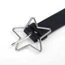 Cinturón de piel negra remachada 103 x 2,8 cm con hebilla metálica en forma de estrella Elegante accesorio rockero Cinturón de moda con detalles 3