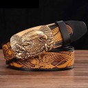 Cinturón de piel para hombre con águila L414 8