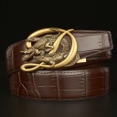 Cinturón de piel para hombre con cocodrilos 8