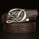 Cinturón de piel para hombre con cocodrilos 13