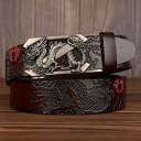 Cinturón de piel para hombre con dragón 4