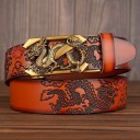Cinturón de piel para hombre con dragón 2
