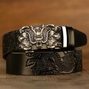 Cinturón de piel para hombre con dragón chino 1