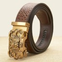Cinturón de piel para hombre con dragón L392 4