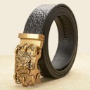 Cinturón de piel para hombre con dragón L392 5