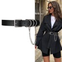 Cinturón de piel para mujer con cadena 2