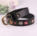 Cinturón de piel para mujer con flores 2