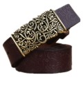 Cinturón de piel para mujer con hebilla decorativa J2854 2