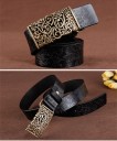 Cinturón de piel para mujer con hebilla decorativa J2854 3