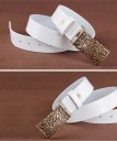 Cinturón de piel para mujer con hebilla decorativa J2854 6