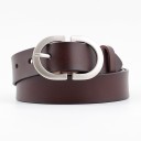 Cinturón de piel para mujer con hebilla plateada 6