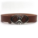 Cinturón de piel sintética 105 x 2,5 cm Cinturón estrecho de moda para pantalones con hebilla decorativa con estrellas Accesorio elegante para mujeres y hombres Diseño elegante 4