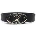 Cinturón de piel sintética 105 x 2,5 cm Cinturón estrecho de moda para pantalones con hebilla decorativa con estrellas Accesorio elegante para mujeres y hombres Diseño elegante 1