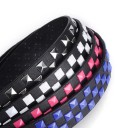 Cinturón de piel sintética negra 107 x 3,8 cm Remaches de colores con diseño de tablero de ajedrez Elegante cinturón unisex rockero 7