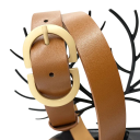 Cinturón de piel sintética para mujer 105 cm Cinturón elegante con hebilla clásica Accesorio elegante para vestidos, vaqueros y túnicas Accesorio de moda para mujer 4