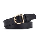 Cinturón de piel sintética para mujer 105 x 2,3 cm Cinturón elegante con hebilla de metal Cinturón estrecho y elegante para vestidos Pantalones Faldas Ropa diaria y formal 3